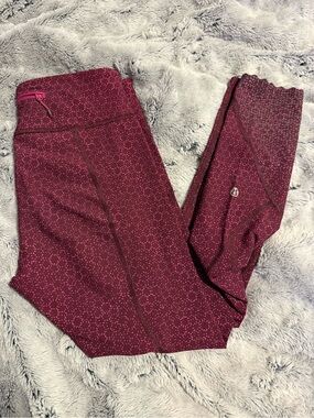 lululemon athletica Deep Burgundy Printed Leggings